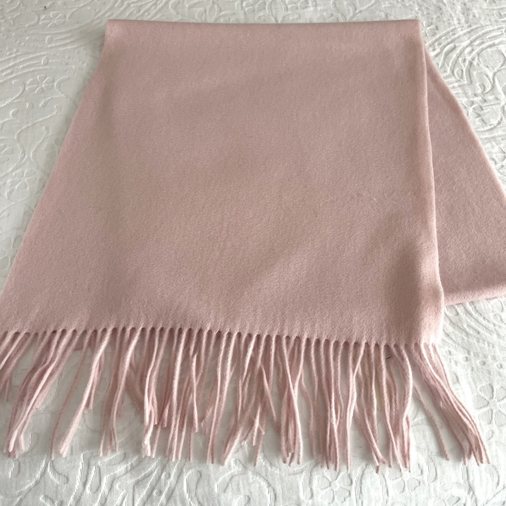NWOT Talbots Cashmere Fringed Wrap Pink One Size